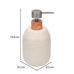 Ribbed Stoneware Bath Accessories Set of 3- Cream