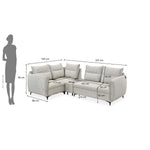 Infinia 2+1+1 Seater Fabric Sofa Set with Right Corner Sofa and Rectangle Console- Off White