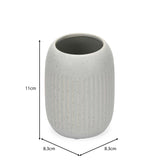 Ribbed Stoneware Bath Accessories Set of 3- Grey
