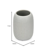 Ribbed Stoneware Bath Accessories Set of 3- Grey