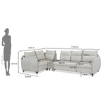 Infinia 3+1+1 Seater Fabric Sofa Set with Right Corner Sofa and Rectangle Console- Off White