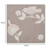 Embroidered Chambray Trivet- Beige