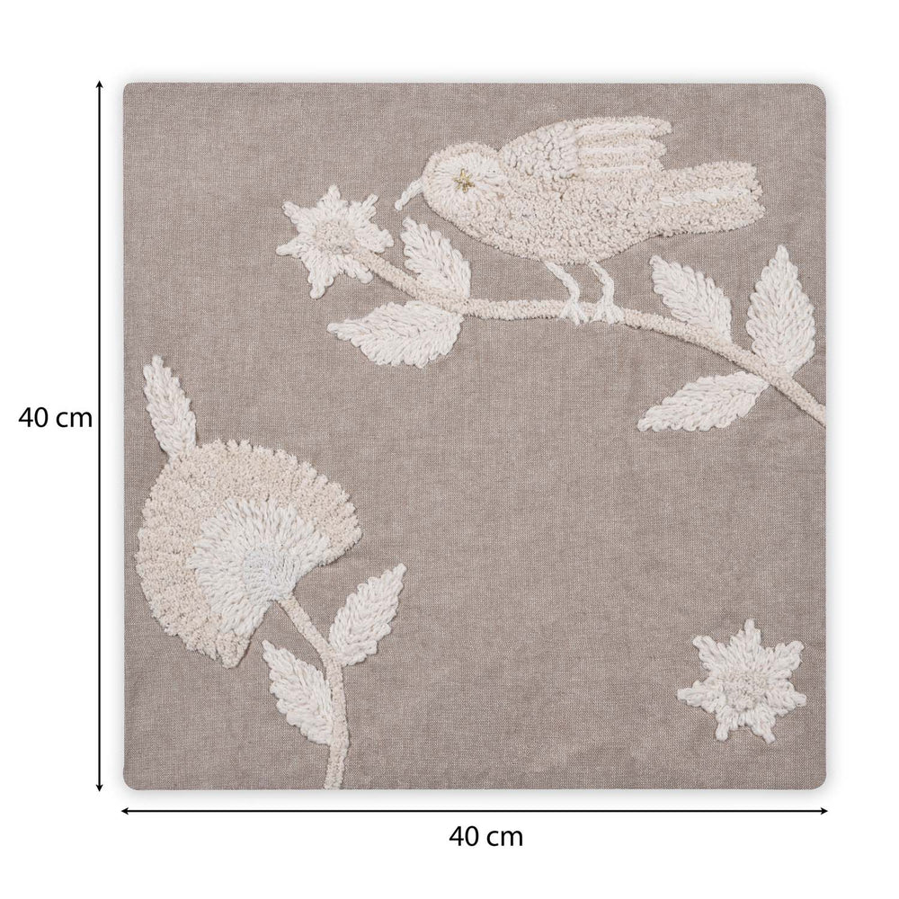 Embroidered Chambray Trivet- Beige