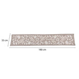 Decorative Embroidered Table Runner- Beige, 180 x 33 cm