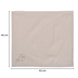 Embroidered Cotton & Polyester Napkin Set of 4- Beige