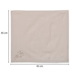 Embroidered Cotton & Polyester Napkin Set of 4- Beige