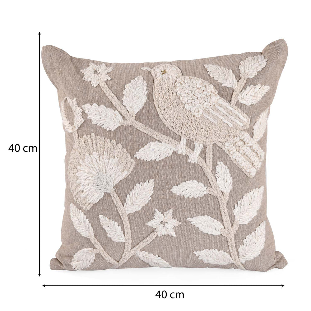 Bird Embroidered Cotton & Polyester 16