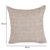Abstract Embroidered Cotton & Polyester 16" x 16" Cushion Cover- Beige