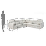 Infinia 3+3+1 Seater Fabric Sofa Set with Right Corner Sofa- Off White