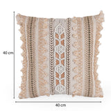 Embroidered Cotton & Polyester 16" x 16" Cushion Cover- Multicolor