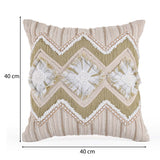 Zigzag Cotton & Polyester 16" x 16" Cushion Cover- Multicolor
