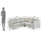 Infinia 2+2+1 Seater Fabric Sofa Set with Left Corner Sofa- Off White