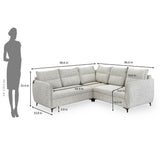 Infinia 2+2+1 Seater Fabric Sofa Set with Left Corner Sofa- Off White