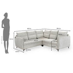 Infinia 2+2+1 Seater Fabric Sofa Set with Left Corner Sofa- Off White