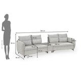 Infinia 2+2 Seater Fabric Sofa Set with Triangle Console- Off White