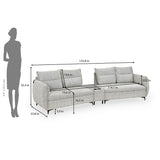 Infinia 2+2 Seater Fabric Sofa Set with Triangle Console- Off White