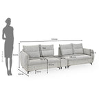 Infinia 2+2 Seater Fabric Sofa Set with Rectangle Console- Off White