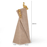Figures On Polygon Decorative Polyresin Showpiece- Sand & Gold