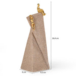 Figures On Polygon Decorative Polyresin Showpiece- Sand & Gold
