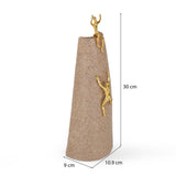 Climbing Figures Decorative Polyresin Showpiece- Sand & Gold