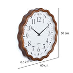 Scalloped Edge Wooden Wall Clock- Beige