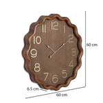 Wavy Edge Wooden Wall Clock- Brown