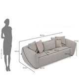 Ondina 3 Seater Fabric Sofa- Beige