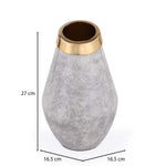 Bulb Shaped Metal Vase- White & Gold