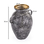 Urn Style Metal Vase- Black & Gold