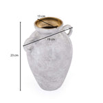 Urn Style Metal Vase- White & Gold