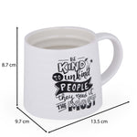 Be Kind Printed 420 ml Ceramic Coffee Mug- White
