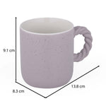 Speckled 350 ml Ceramic Coffee Mug with Rope Handle- Grey