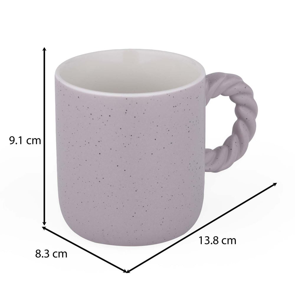 Speckled 350 ml Ceramic Coffee Mug with Rope Handle- Grey
