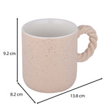 Speckled 350 ml Ceramic Coffee Mug with Rope Handle- Peach