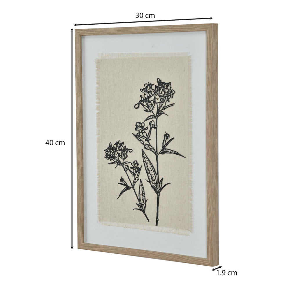 Fabric Lineart Canvas Wall Painting- Multicolor