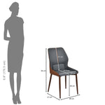 4 Seater Parquel Wooden Dining Set with Hexin Base and Ellipse Chairs- Walnut Brown