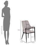 4 Seater Parquel Wooden Dining Set with Hexin Base and Tierra Chairs- Walnut Brown