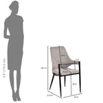 4 Seater Parquel Wooden Dining Set with Hexin Base and Tierra Chairs- Walnut Brown