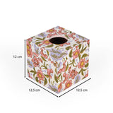 Square Wooden Tissue Box- Pink