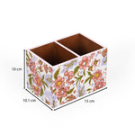 Square 2 Compartments Wooden Cutlery Holder- Pink