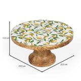 Lemon Lush Wooden Cake Stand with Base- Yellow
