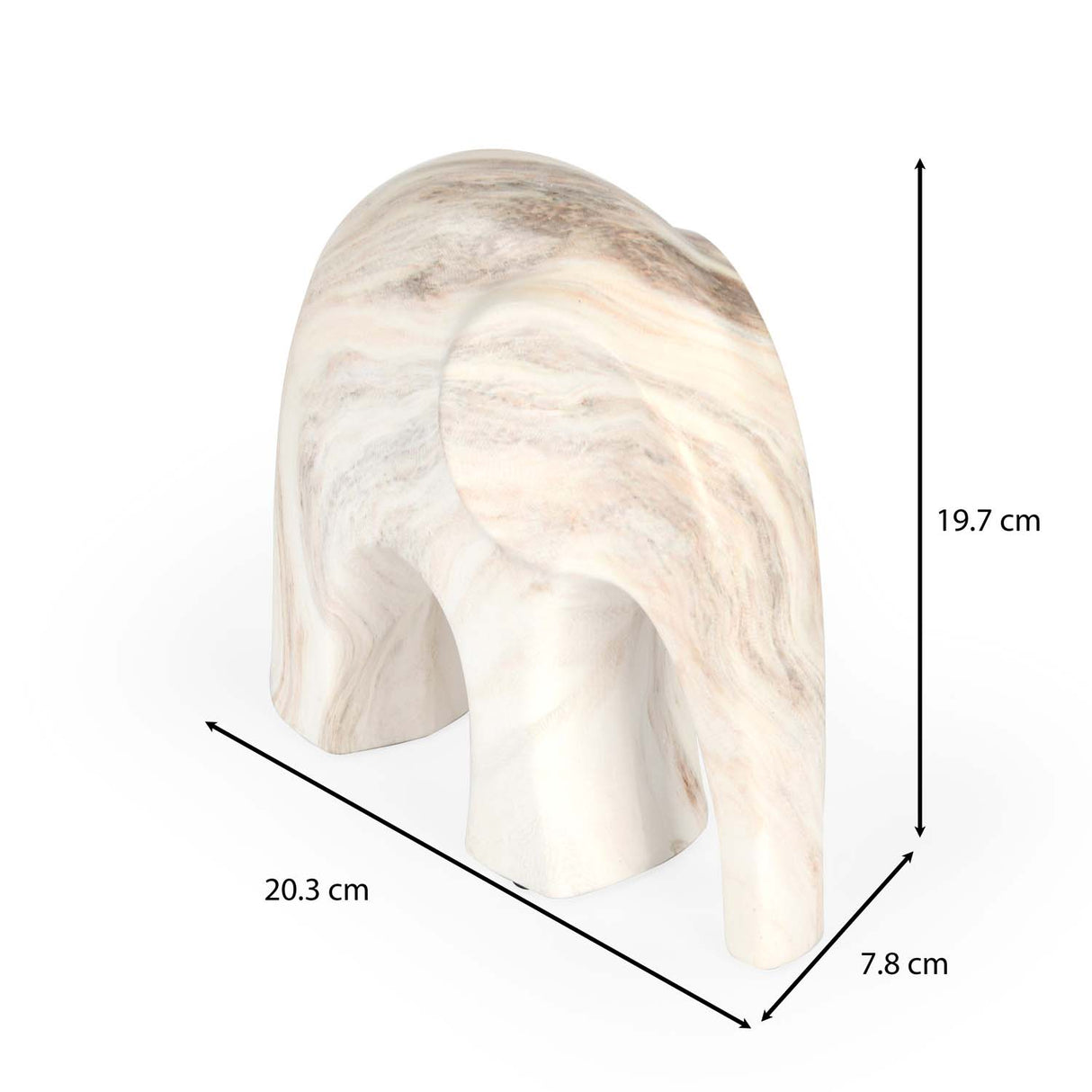 Elephant Ceramic Showpiece- White, 19.7 cm