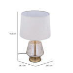 Decorative Polygonal Table Lamp- Orange & Cream