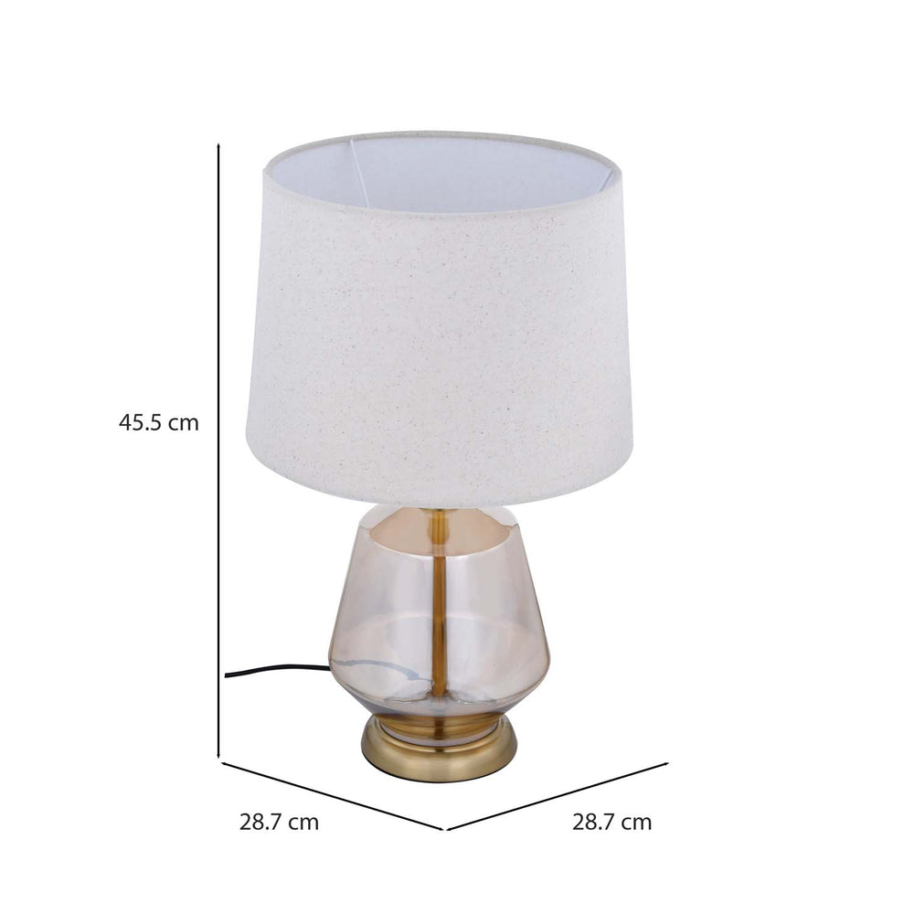 Decorative Polygonal Table Lamp- Orange & Cream