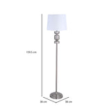 Stacked Drums Metal & Fabric Floor Lamp- Silver & White