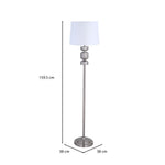 Stacked Drums Metal & Fabric Floor Lamp- Silver & White