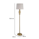 Stacked Drums Metal & Fabric Floor Lamp- Gold & Cream
