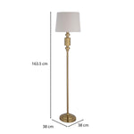 Stacked Drums Metal & Fabric Floor Lamp- Gold & Cream