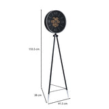 Gear Mechanism Floor Clock- Black & Silver