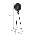 Gear Mechanism Floor Clock- Black & Silver